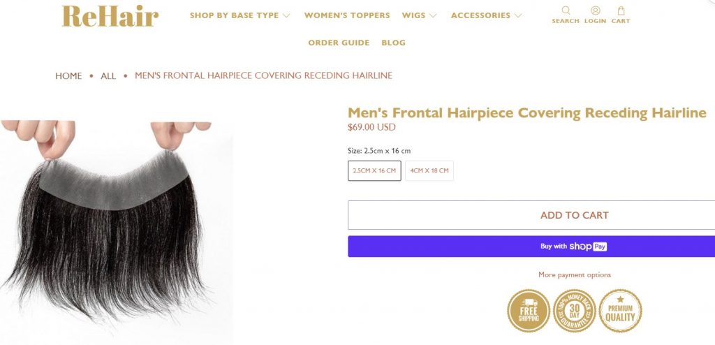 Buy Men Frontal Hairpiece